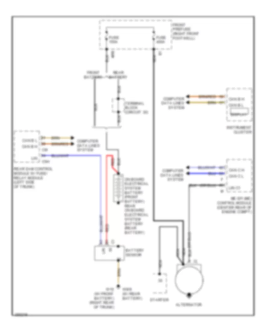 Charging Wiring Diagram, Sedan for Mercedes-Benz E550 2011