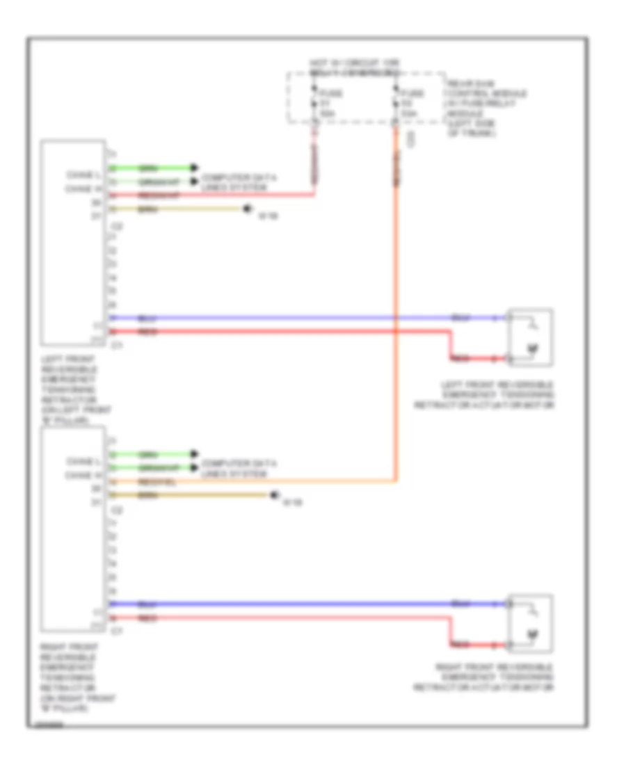 Emergency Seat Belt Tensioners Wiring Diagram Sedan for Mercedes Benz E550 2011