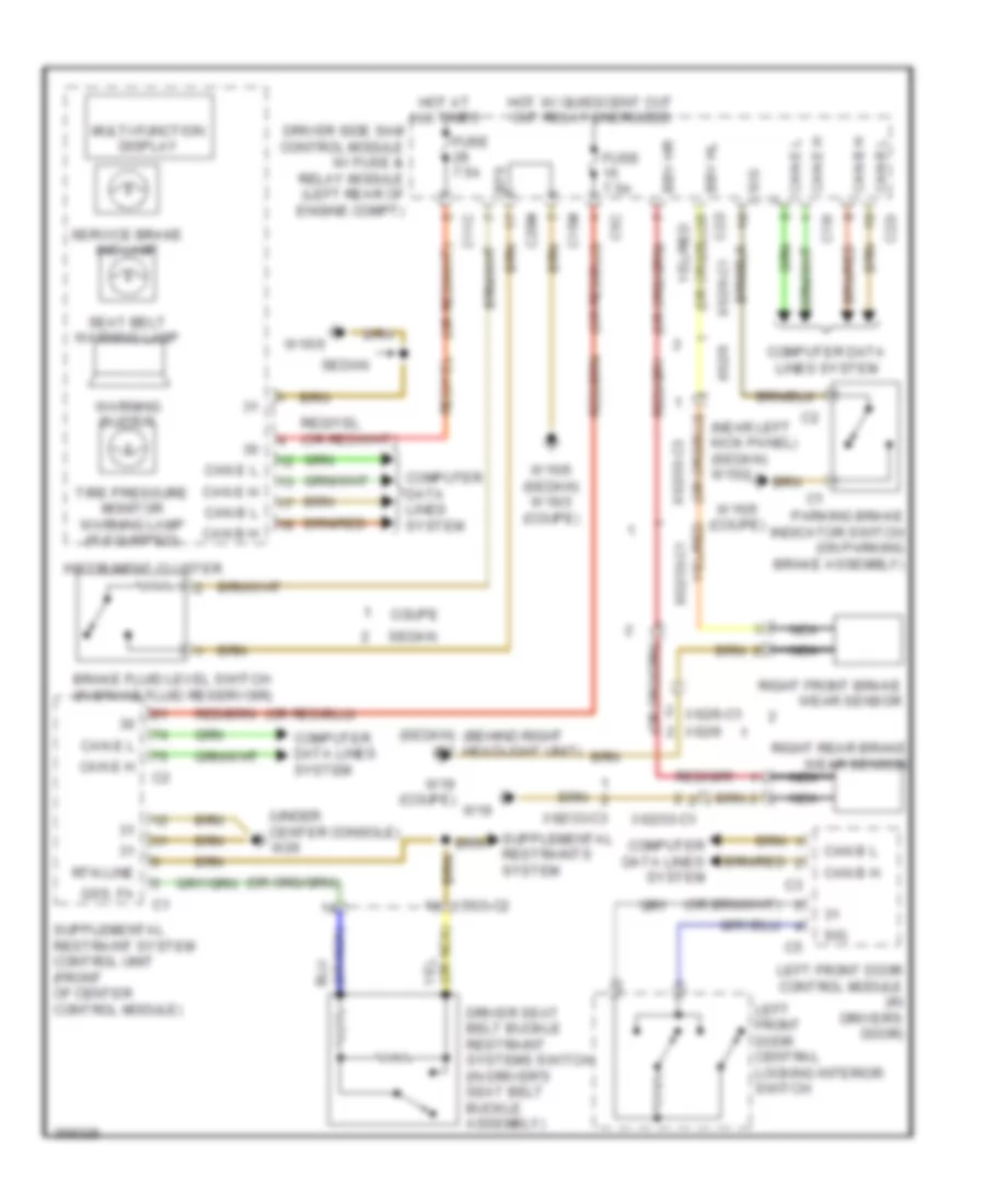 Seat Belt Warning Wiring Diagram for Mercedes Benz E550 2011