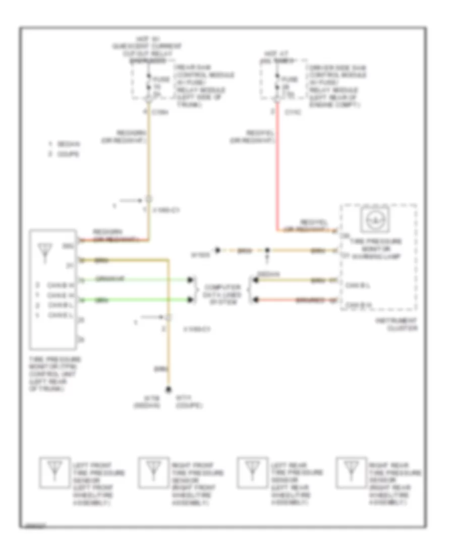 Tire Pressure Monitoring Wiring Diagram for Mercedes-Benz E550 2011