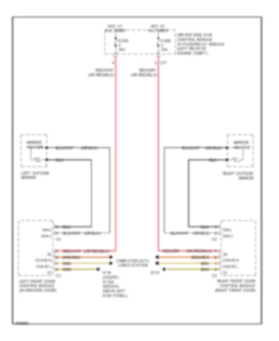 Heated Mirrors Wiring Diagram for Mercedes Benz E550 2011