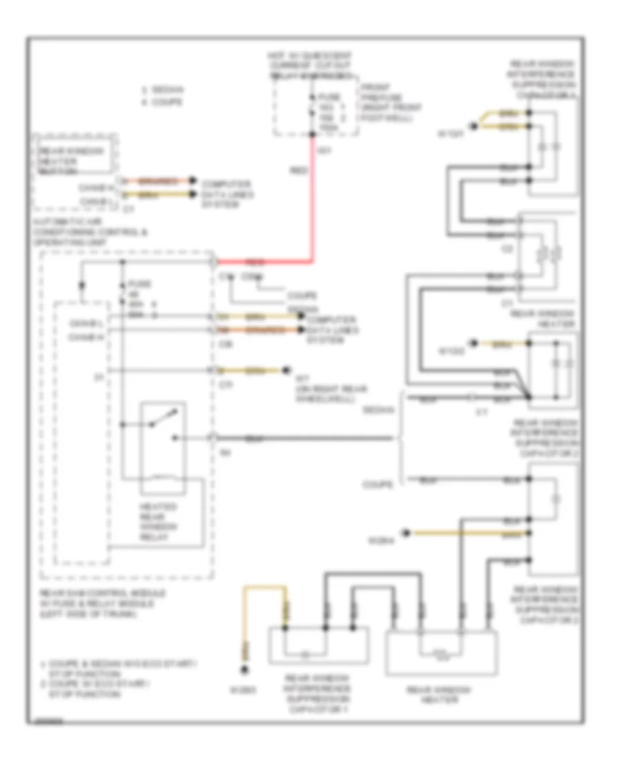 Rear Defogger Wiring Diagram for Mercedes Benz E550 2011