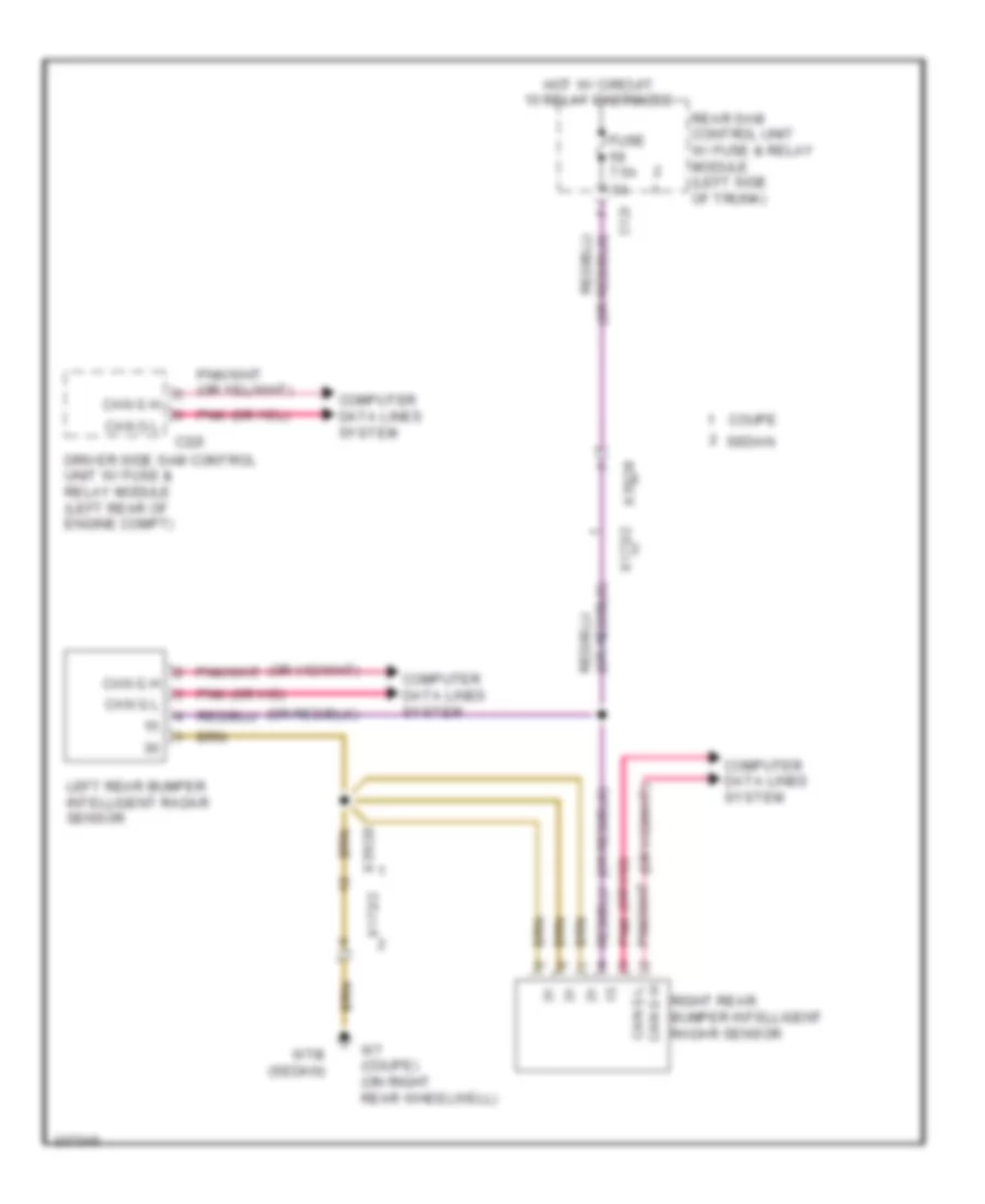 Blind Spot Information System Wiring Diagram for Mercedes Benz E550 2011