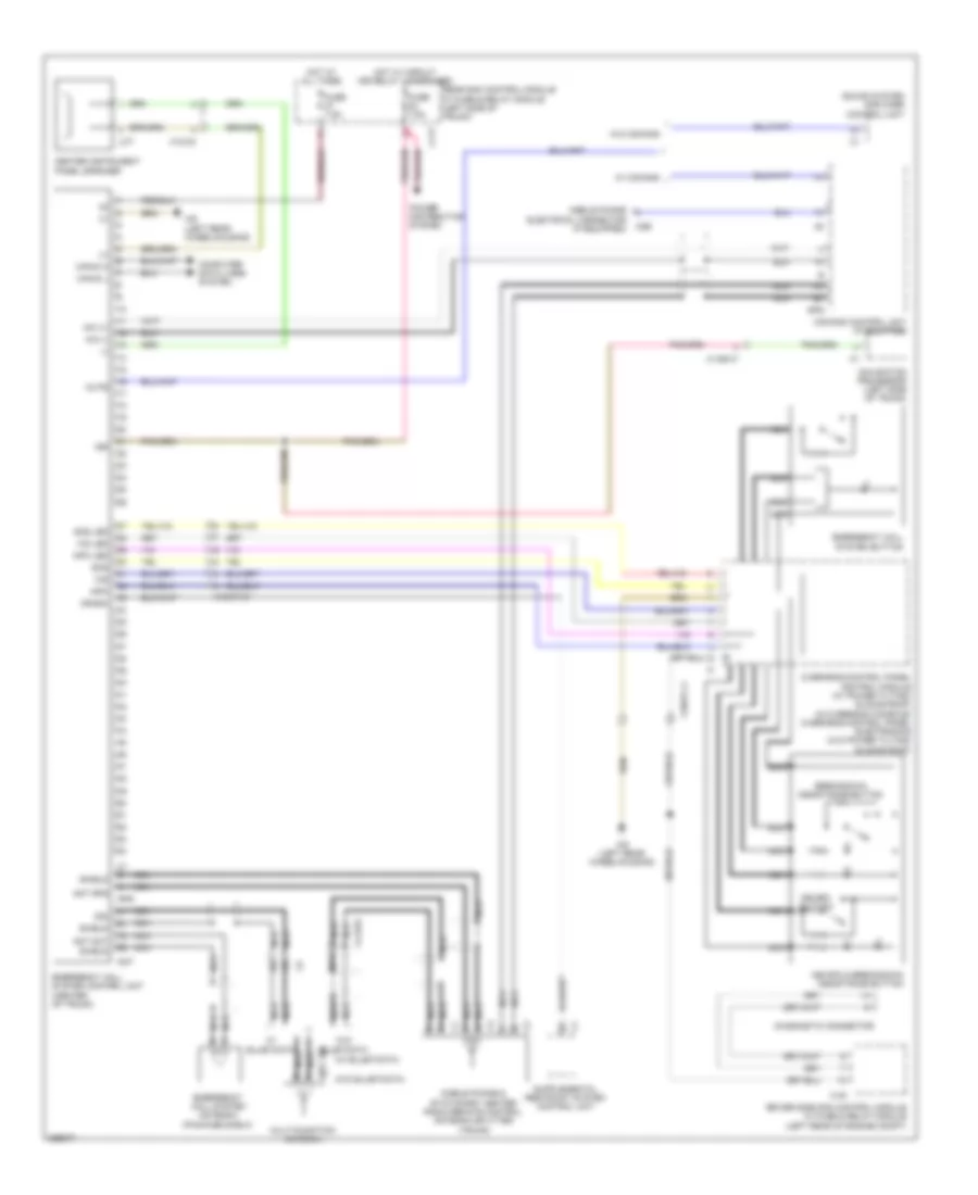 Emergency Call Wiring Diagram Sedan for Mercedes Benz E550 2011