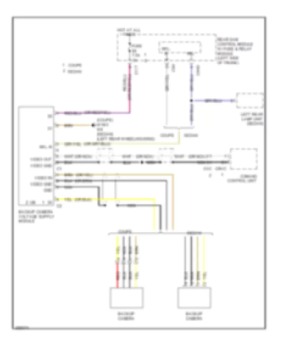 Rear Camera Wiring Diagram for Mercedes-Benz E550 2011