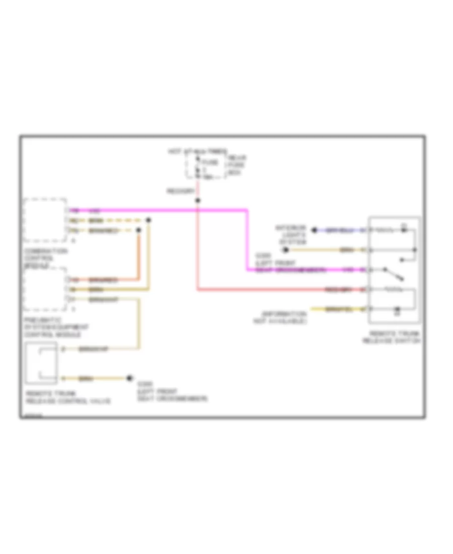 Trunk Release Wiring Diagram for Mercedes-Benz E320 1996