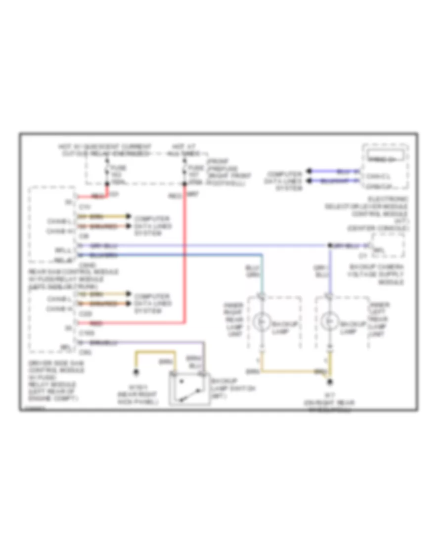 Backup Lamps Wiring Diagram Sedan for Mercedes Benz E550 4Matic 2011