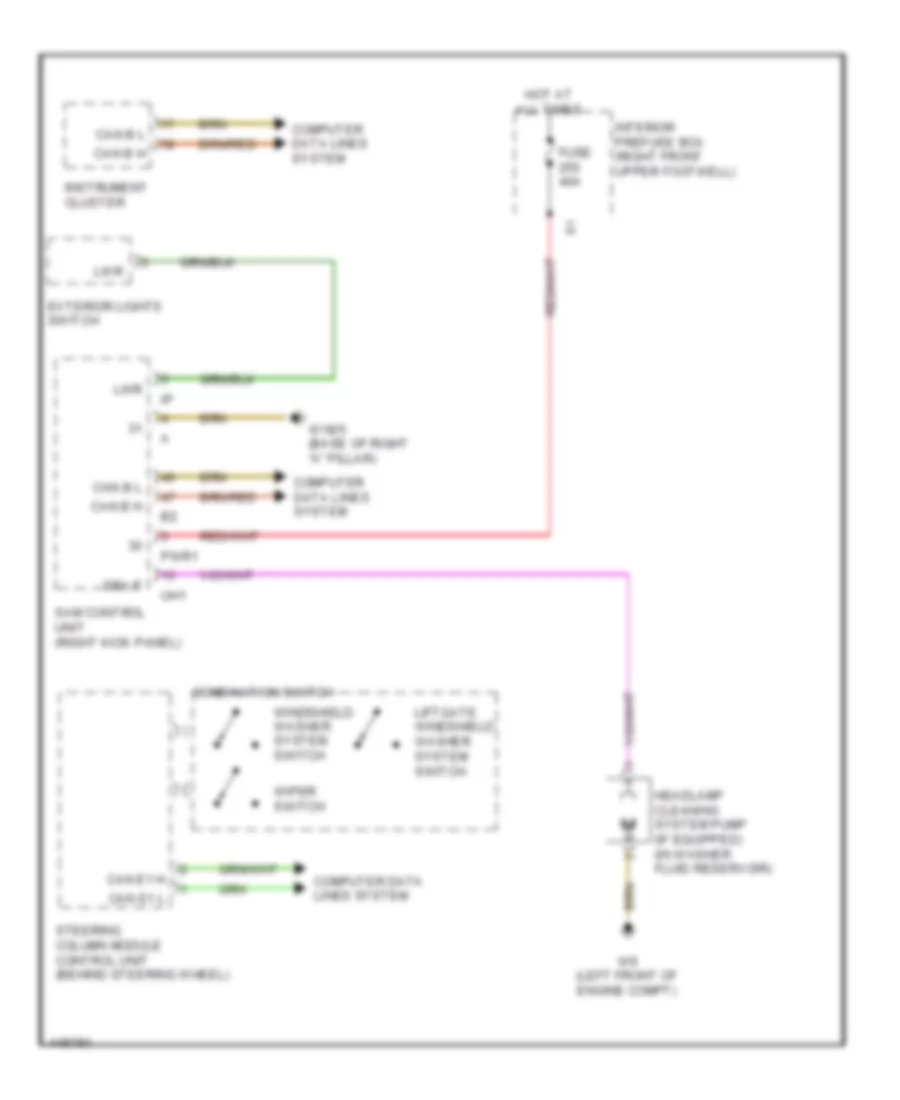 Headlamp Washer Wiring Diagram for Mercedes Benz GL350 Bluetec 4Matic 2014