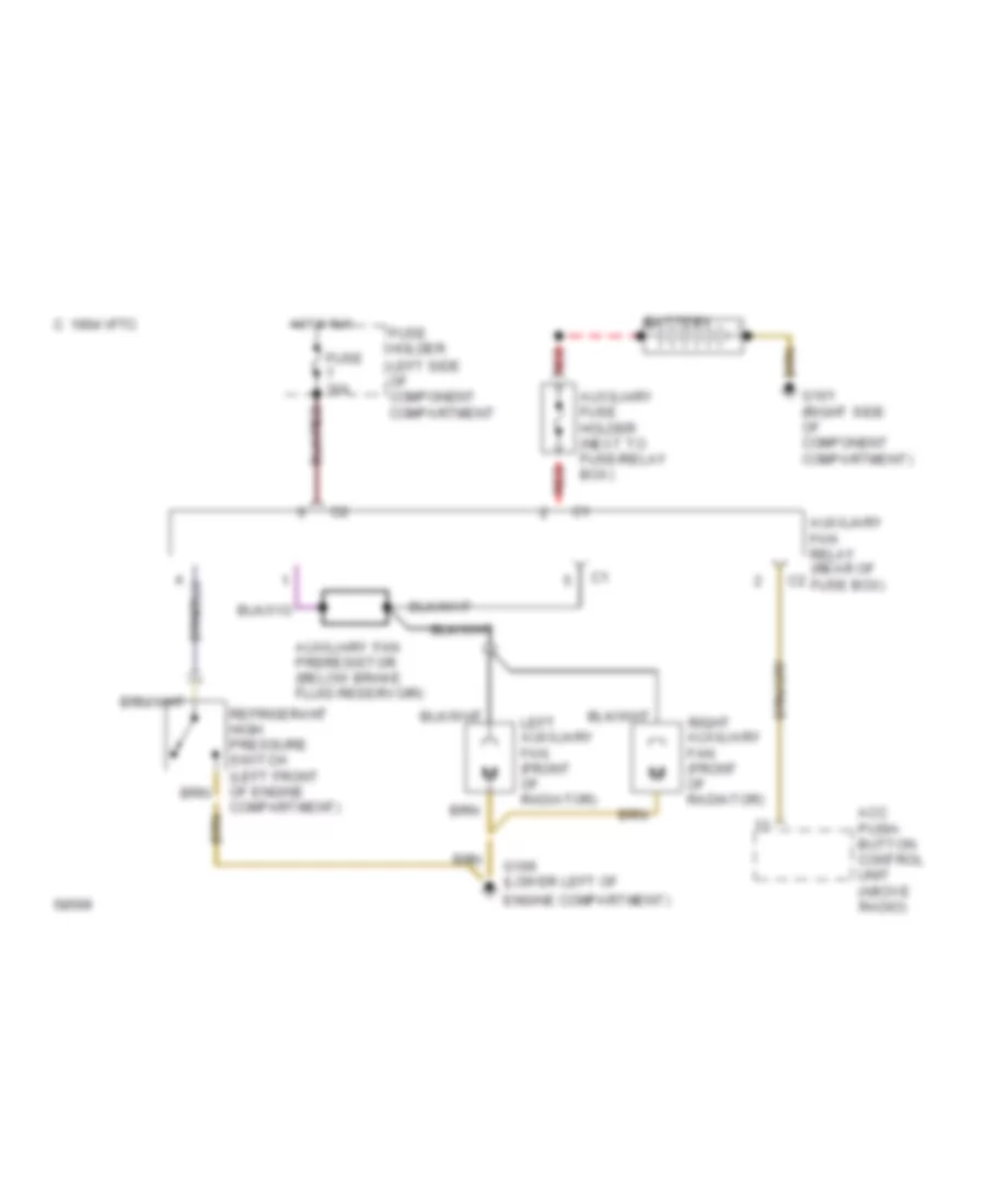 Cooling Fan Wiring Diagram for Mercedes Benz 400E 1992