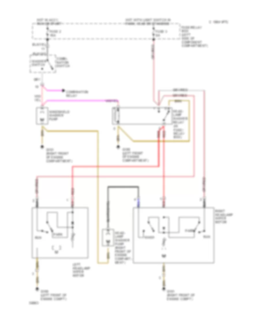 Схема Шайбы/Дворника Фары для Mercedes-Benz 400E 1992