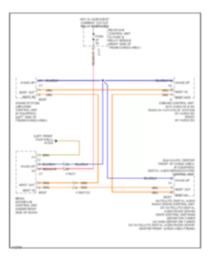 MOST Data Bus Wiring Diagram for Mercedes Benz GLK350 4Matic 2013