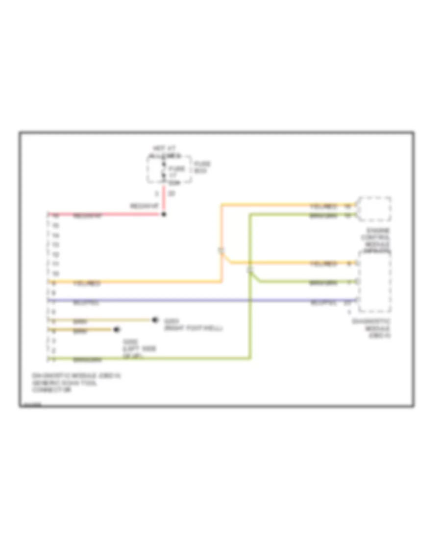 Diagnostic Socket Wiring Diagram for Mercedes Benz S500 1996