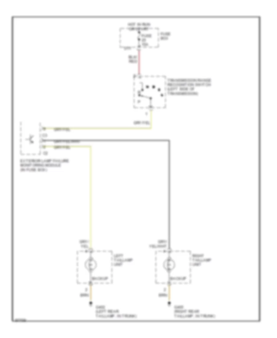 Back up Lamps Wiring Diagram Coupe for Mercedes Benz S500 1996