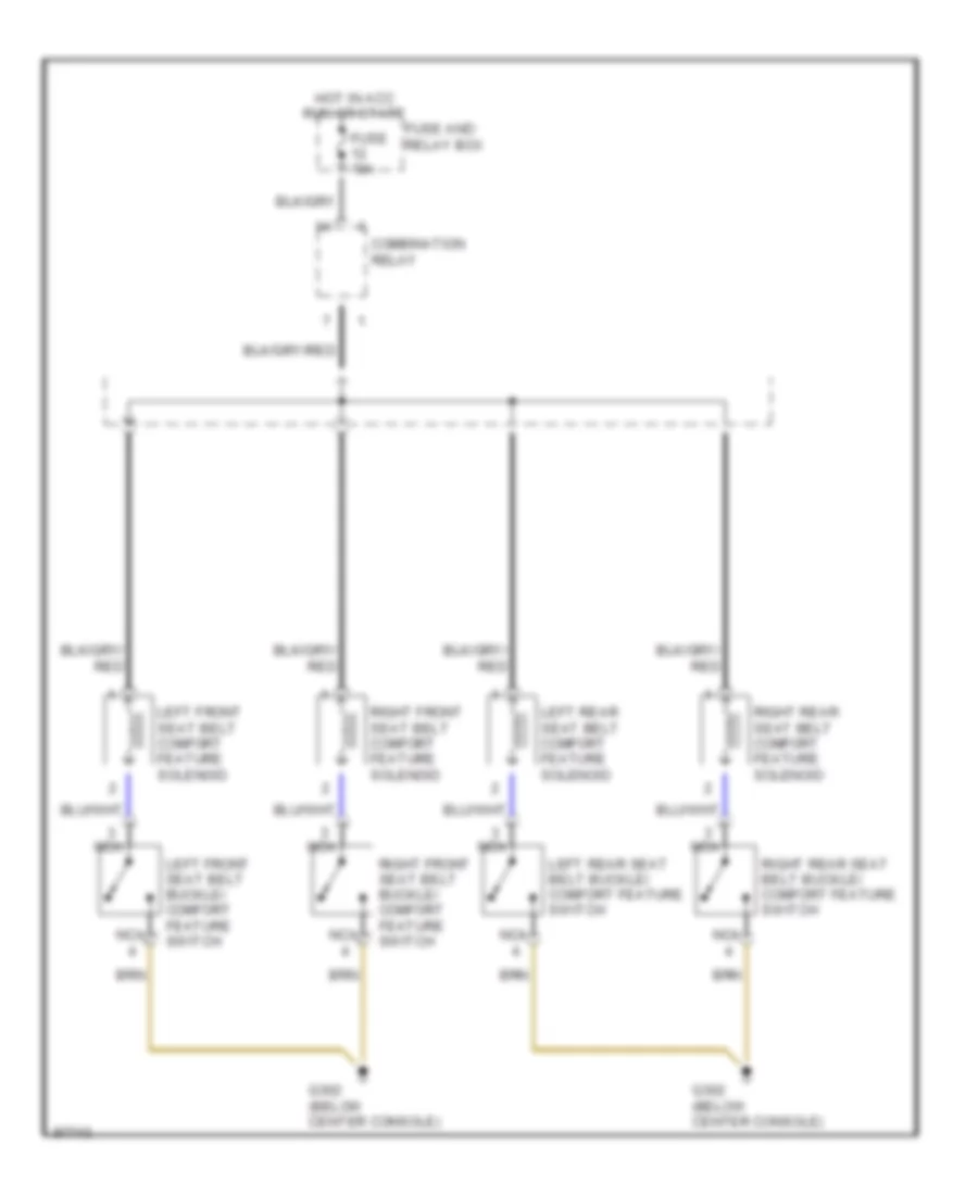 Seat Belt Comfort Feature Wiring Diagram for Mercedes Benz S500 1996