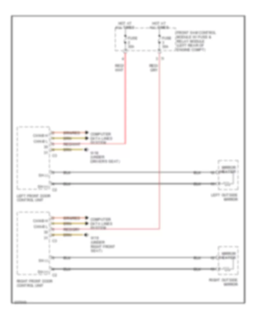 Heated Mirrors Wiring Diagram for Mercedes Benz GLK350 2010