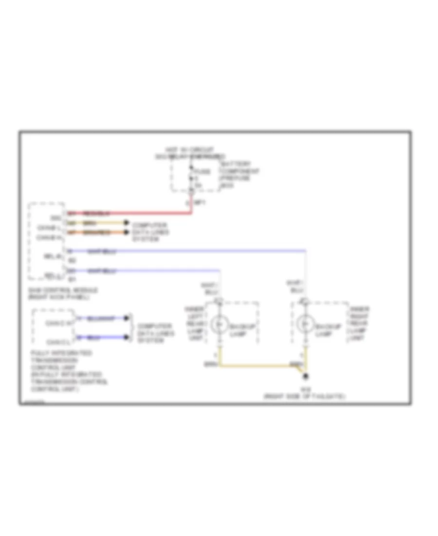 Backup Lamps Wiring Diagram for Mercedes Benz ML350 4Matic 2013