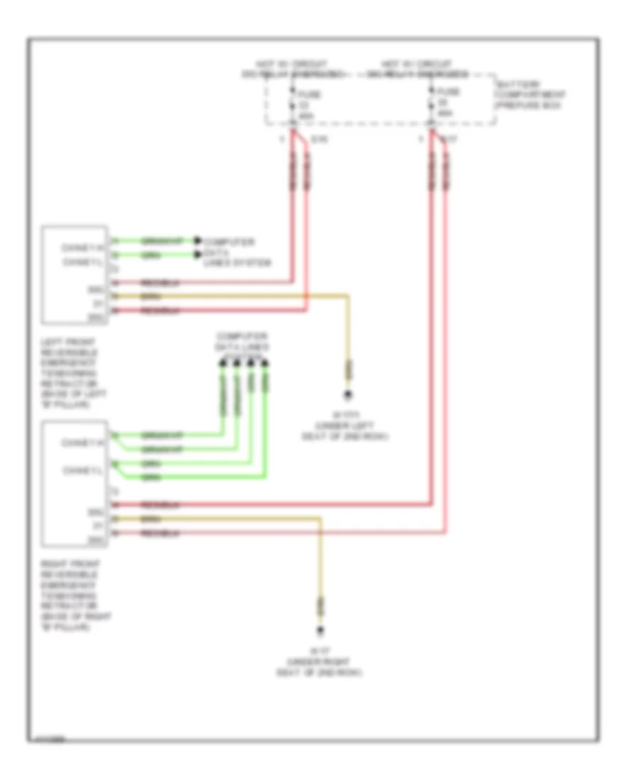 Emergency Seat Belt Tensioners Wiring Diagram for Mercedes Benz ML350 4Matic 2013