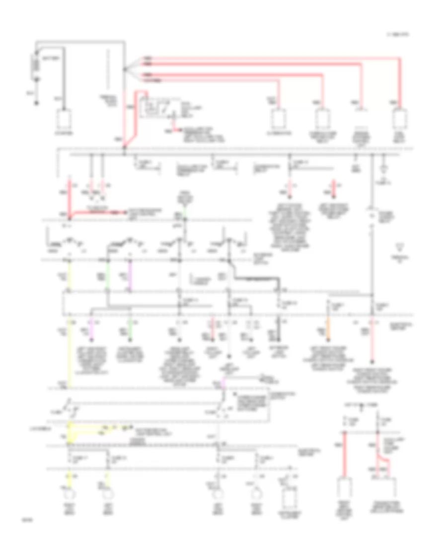 Power Distribution Wiring Diagram 1 of 2 for Mercedes Benz 190E 1993