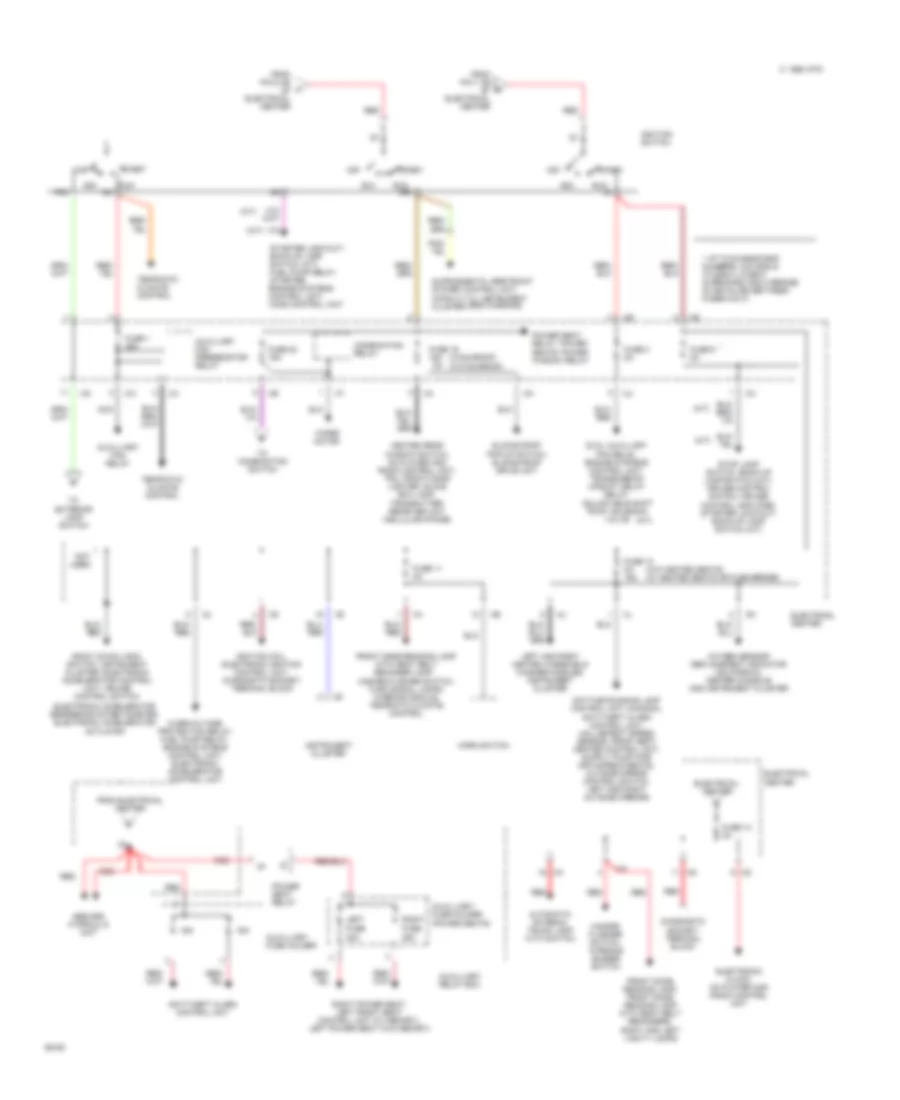 Power Distribution Wiring Diagram (2 of 2) for Mercedes-Benz 190E 1993