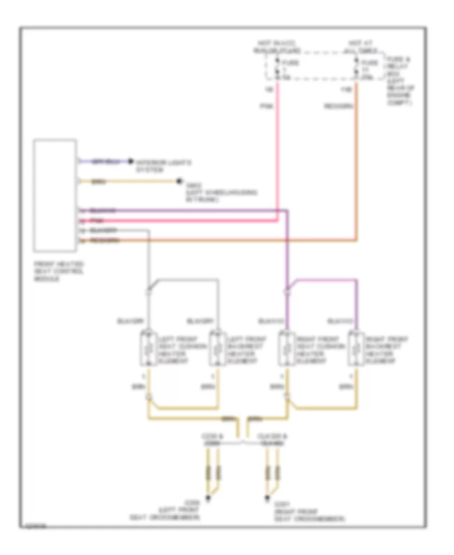 Heated Seats Wiring Diagram for Mercedes-Benz CLK320 2000