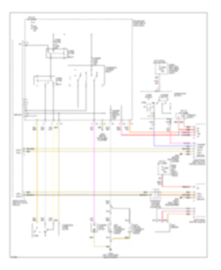 Электросхема передних стеклоочистителей дворников и омывателя лобового стекла для Mercedes-Benz CLK320 2000