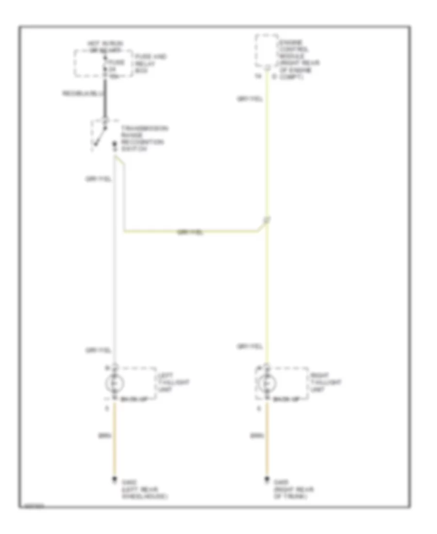 Back up Lamps Wiring Diagram for Mercedes Benz C230 1997