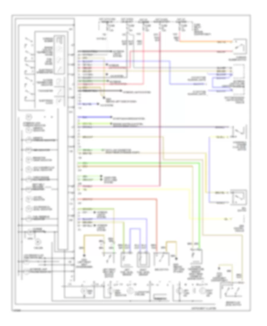 Instrument Cluster Wiring Diagram for Mercedes Benz C230 1997