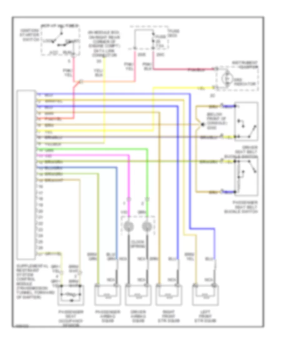 Supplemental Restraint Wiring Diagram for Mercedes Benz C230 1997