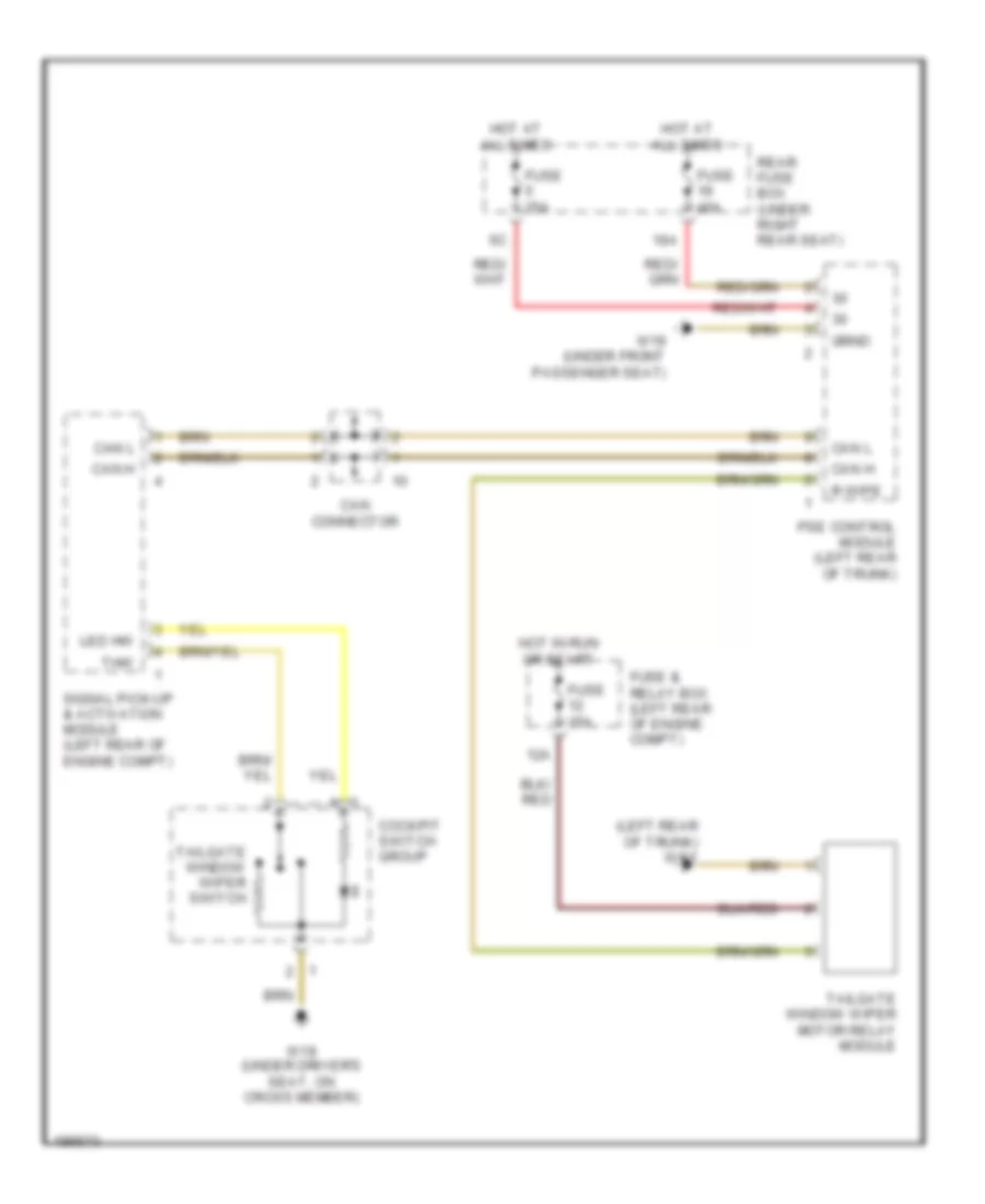 задняя схема дворника, Универсал для Mercedes-Benz E320 2002