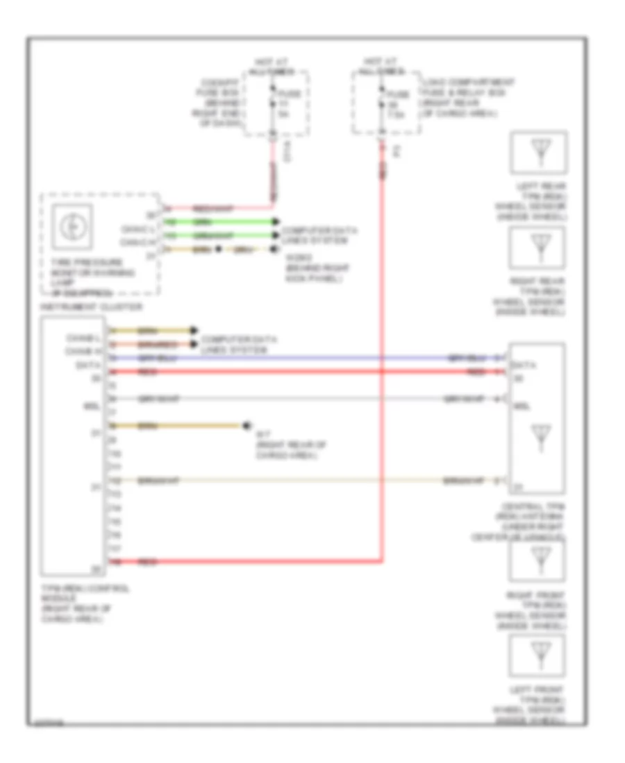 Tire Pressure Monitoring Wiring Diagram Early Production for Mercedes Benz R350 4Matic 2010