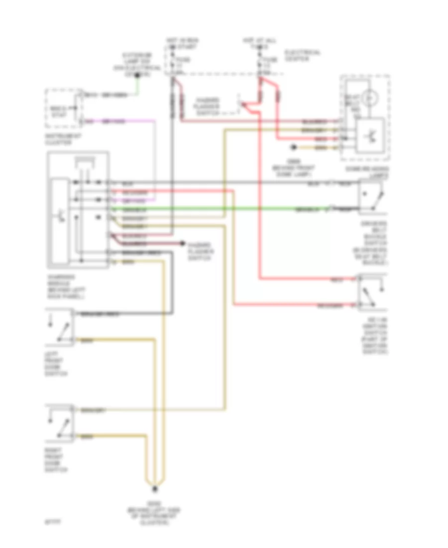 Warning System Wiring Diagrams for Mercedes-Benz 190E 1990