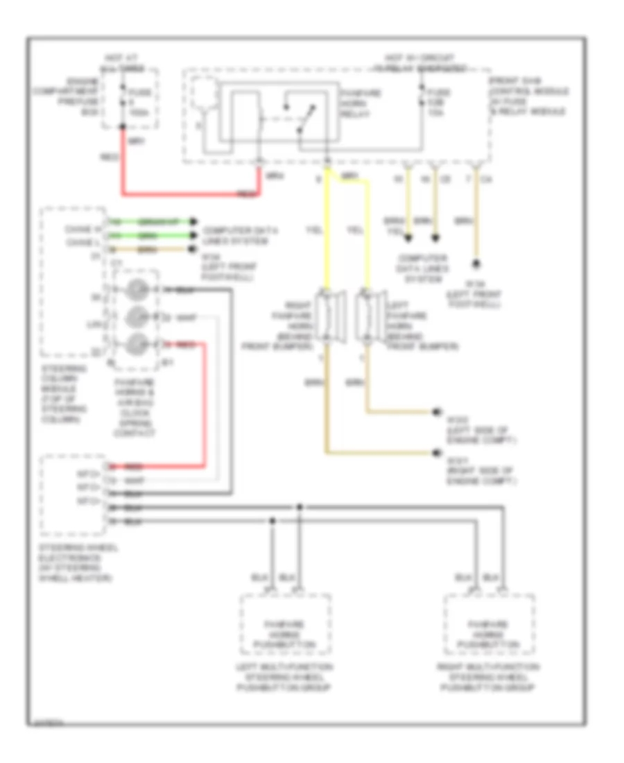 Horn Wiring Diagram Late Production for Mercedes Benz S550 2009