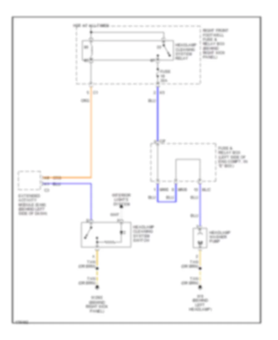 Headlamp Washer Wiring Diagram for Mercedes Benz ML320 2002