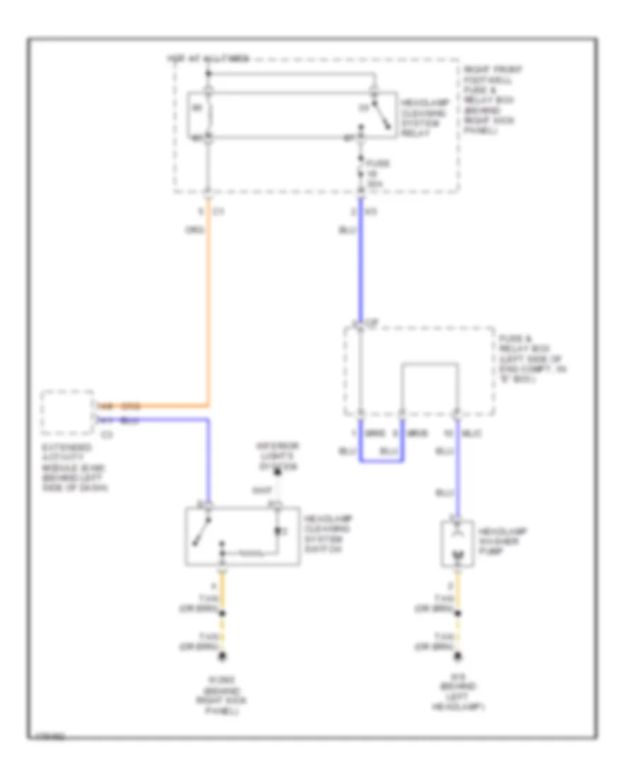 Headlamp Washer Wiring Diagram for Mercedes-Benz ML320 2002