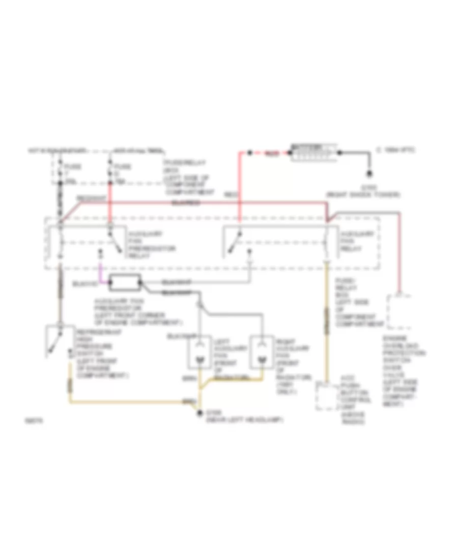 Cooling Fan Wiring Diagram for Mercedes Benz 300D 1990