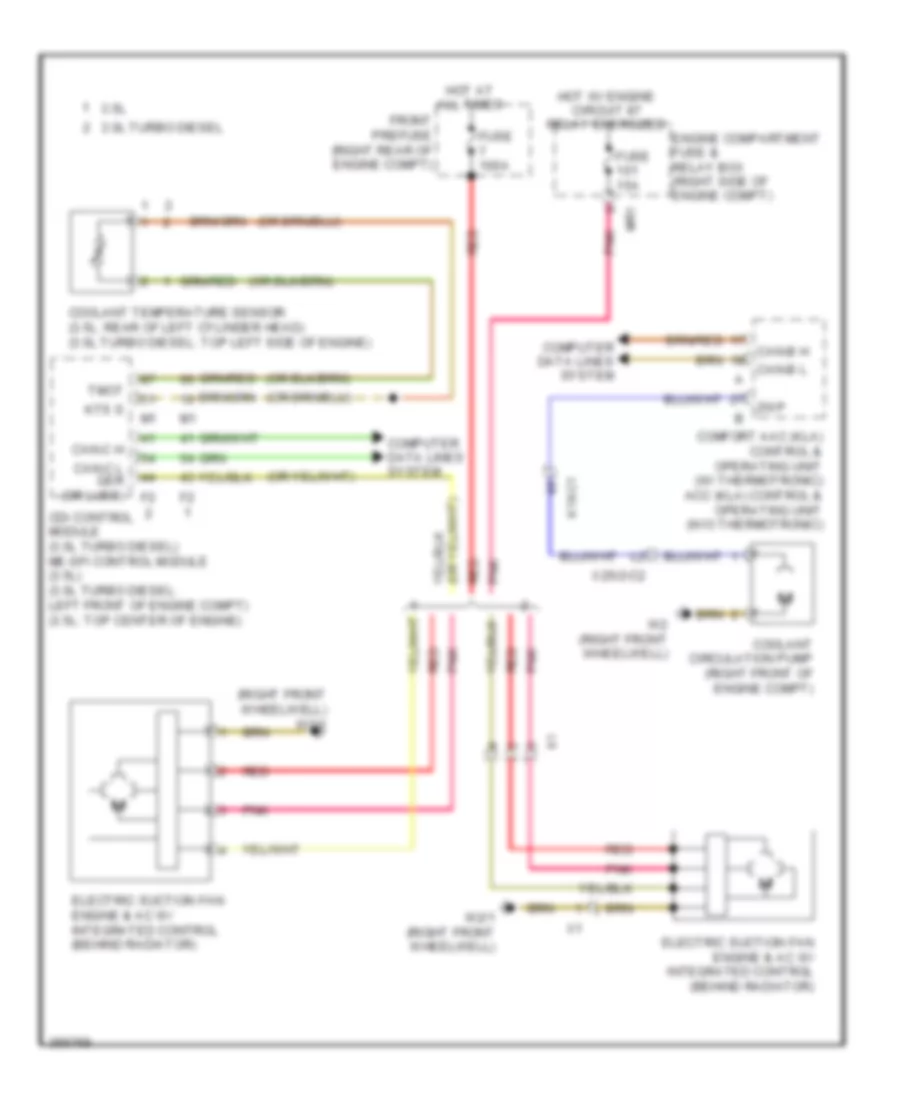 Cooling Fan Wiring Diagram for Mercedes Benz R350 4Matic 2011