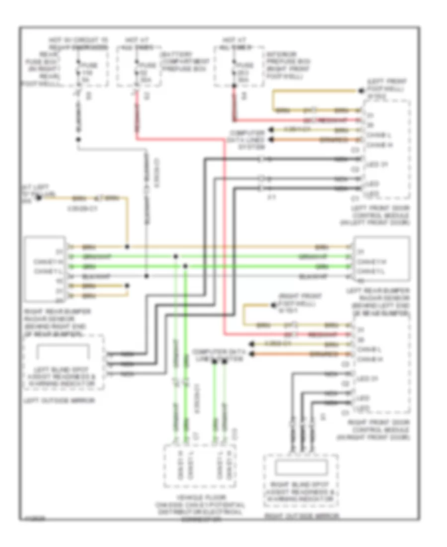 Blind Spot Information System Wiring Diagram for Mercedes-Benz ML550 2013