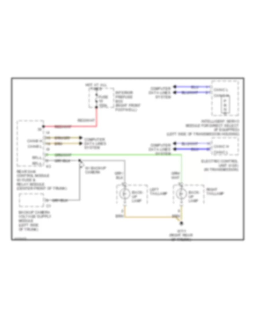 Backup Lamps Wiring Diagram for Mercedes Benz S350 2013