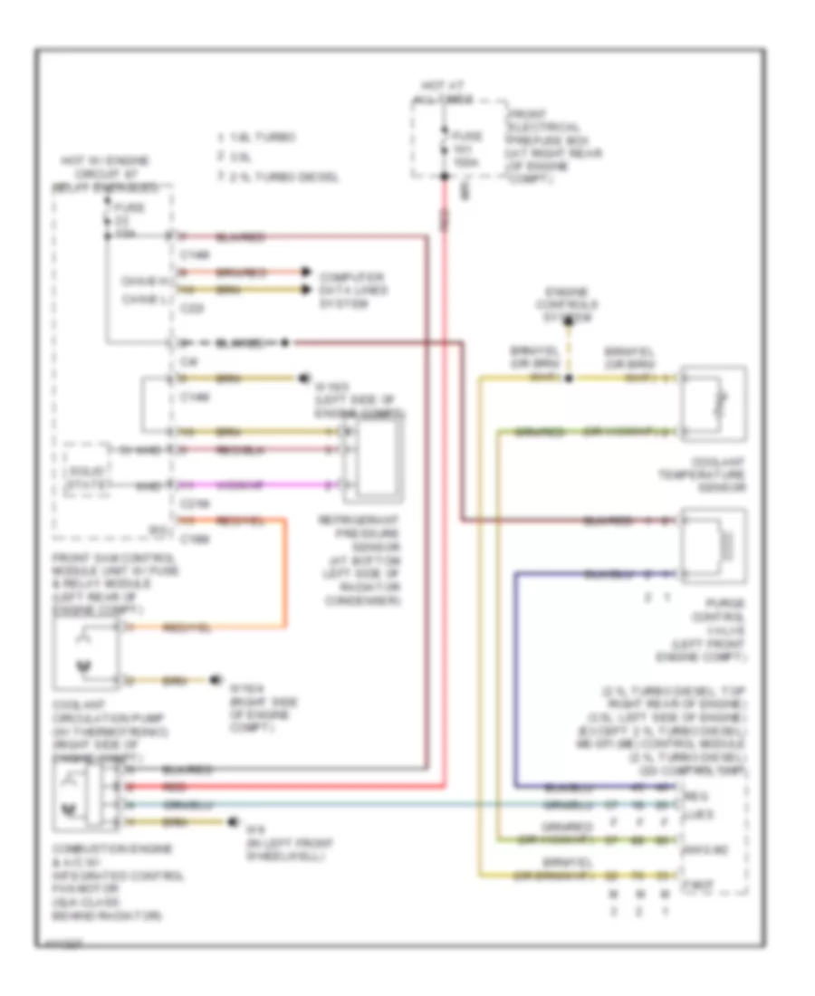 Cooling Fan Wiring Diagram for Mercedes Benz C250 Sport 2013