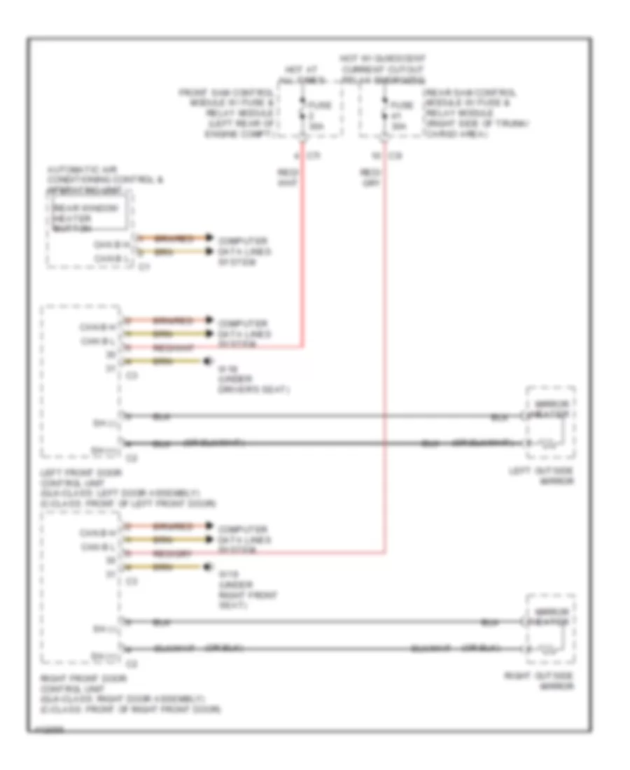 Heated Mirrors Wiring Diagram for Mercedes Benz C250 Sport 2013