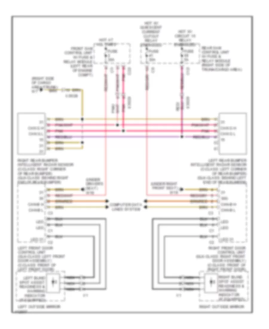 Blind Spot Information System Wiring Diagram for Mercedes Benz C250 Sport 2013