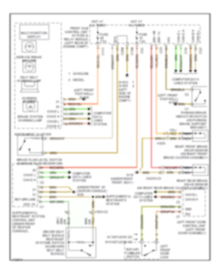 Seat Belt Warning Wiring Diagram for Mercedes Benz C250 Sport 2013