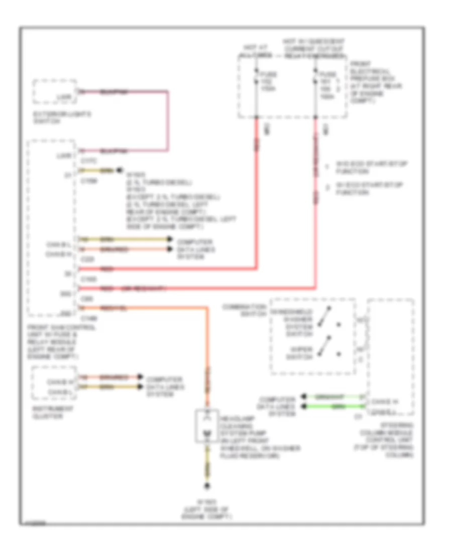 Headlamp Washer Wiring Diagram for Mercedes Benz C250 Sport 2013