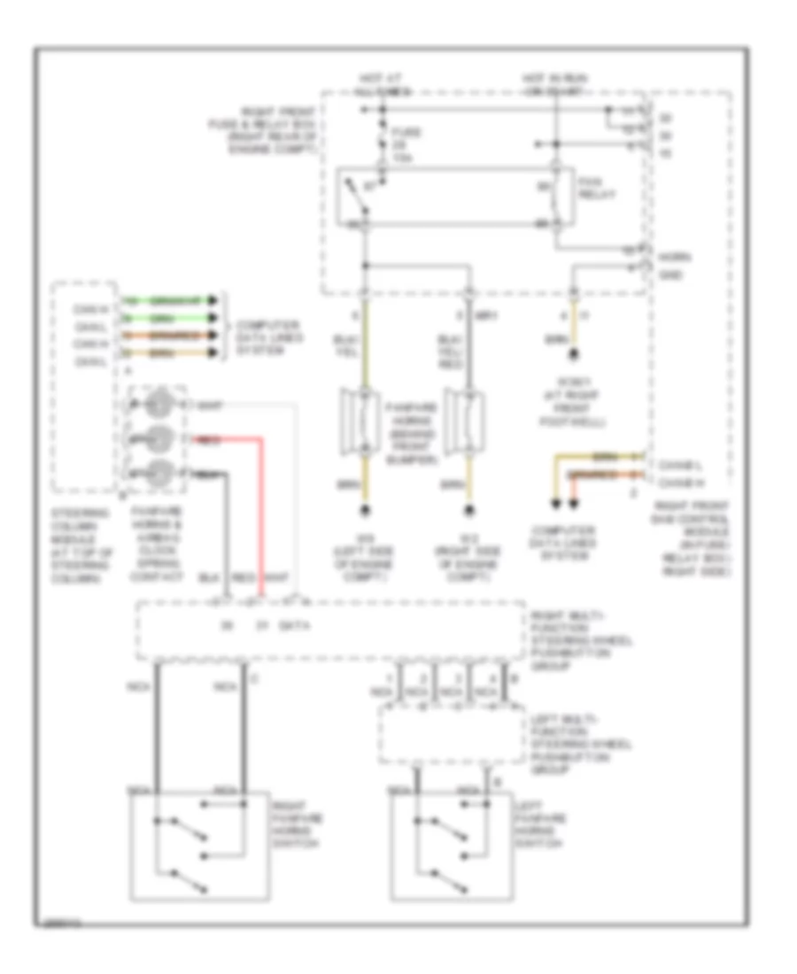 Horn Wiring Diagram for Mercedes-Benz S430 4Matic 2006