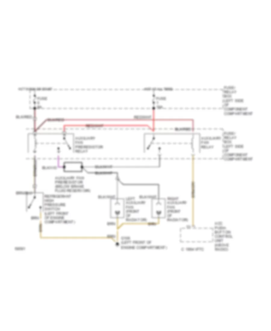 Cooling Fan Wiring Diagram for Mercedes-Benz 300SEL 1990