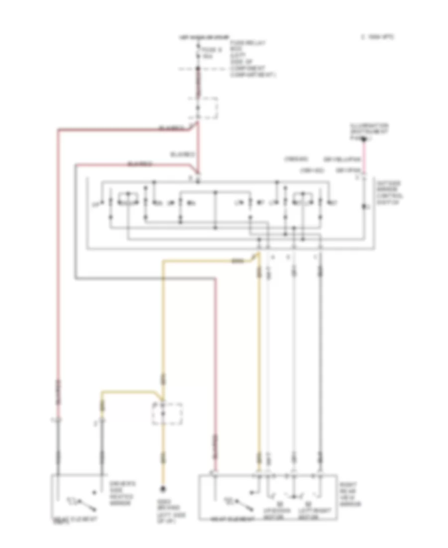 Power Mirror Wiring Diagram for Mercedes-Benz 300SEL 1990