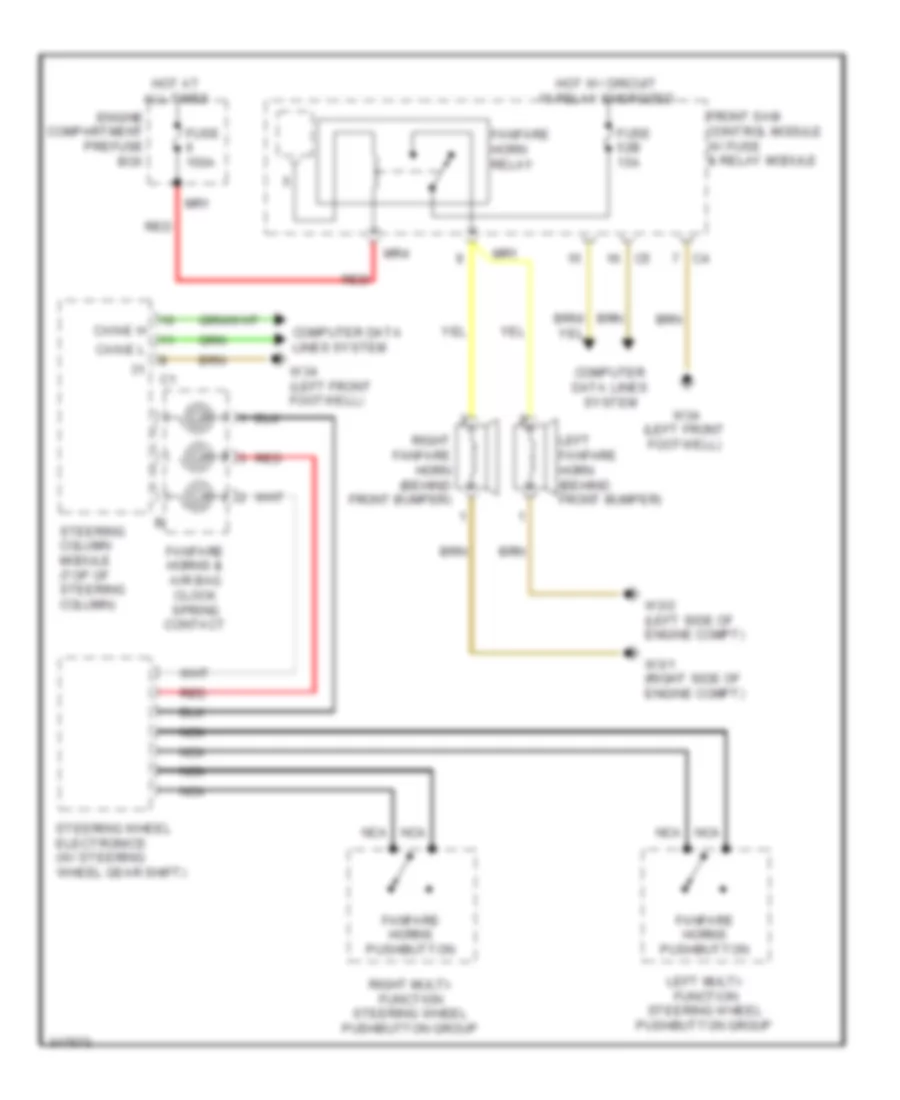 Horn Wiring Diagram Early Production for Mercedes Benz S550 4Matic 2009