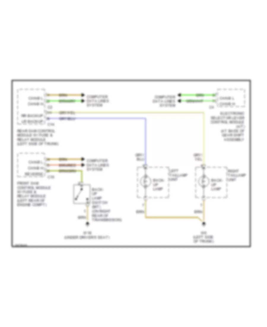 Backup Lamps Wiring Diagram for Mercedes Benz C350 2006