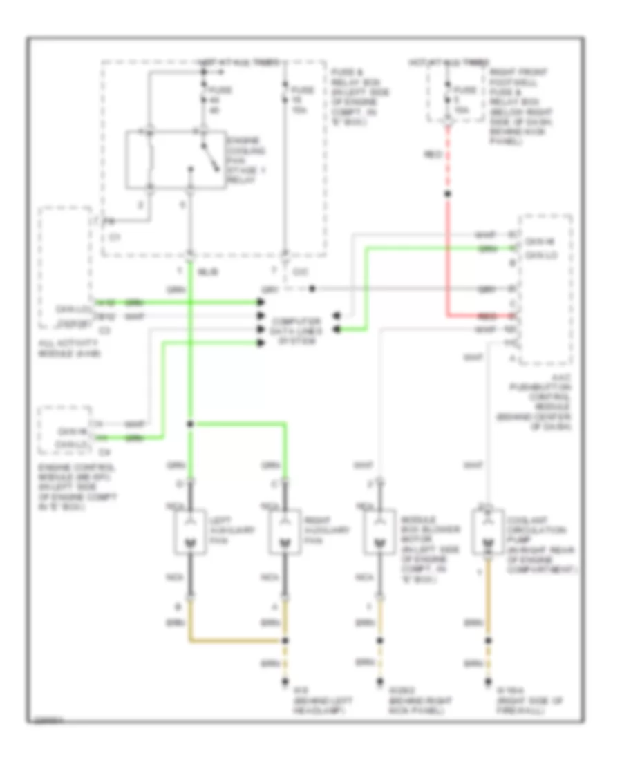 Cooling Fan Wiring Diagram for Mercedes-Benz ML320 2003