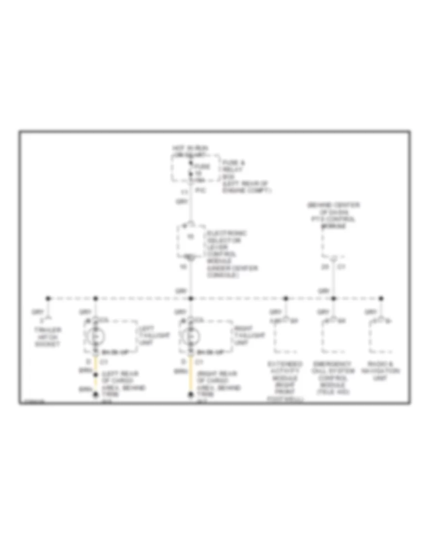 Back up Lamps Wiring Diagram for Mercedes Benz ML320 2003